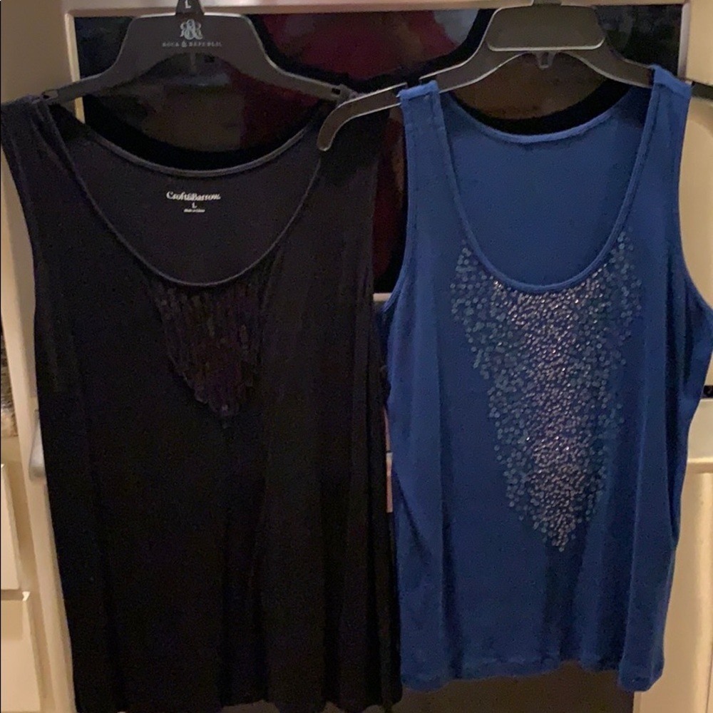 Bundle of 2size large Croft & Barrow sparkly tanks
